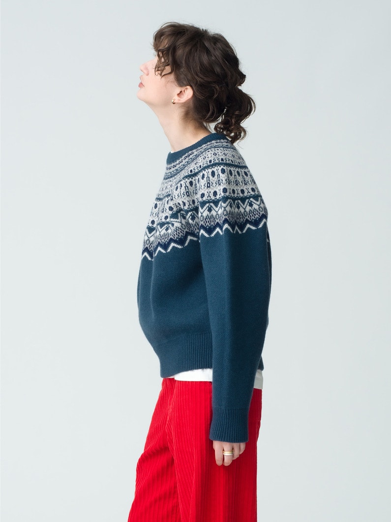 Nordic Knit Pullover (women) 詳細画像 navy 2