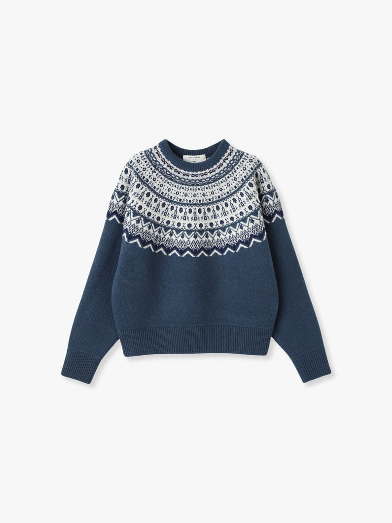 Nordic Knit Pullover (women) 詳細画像 navy 4