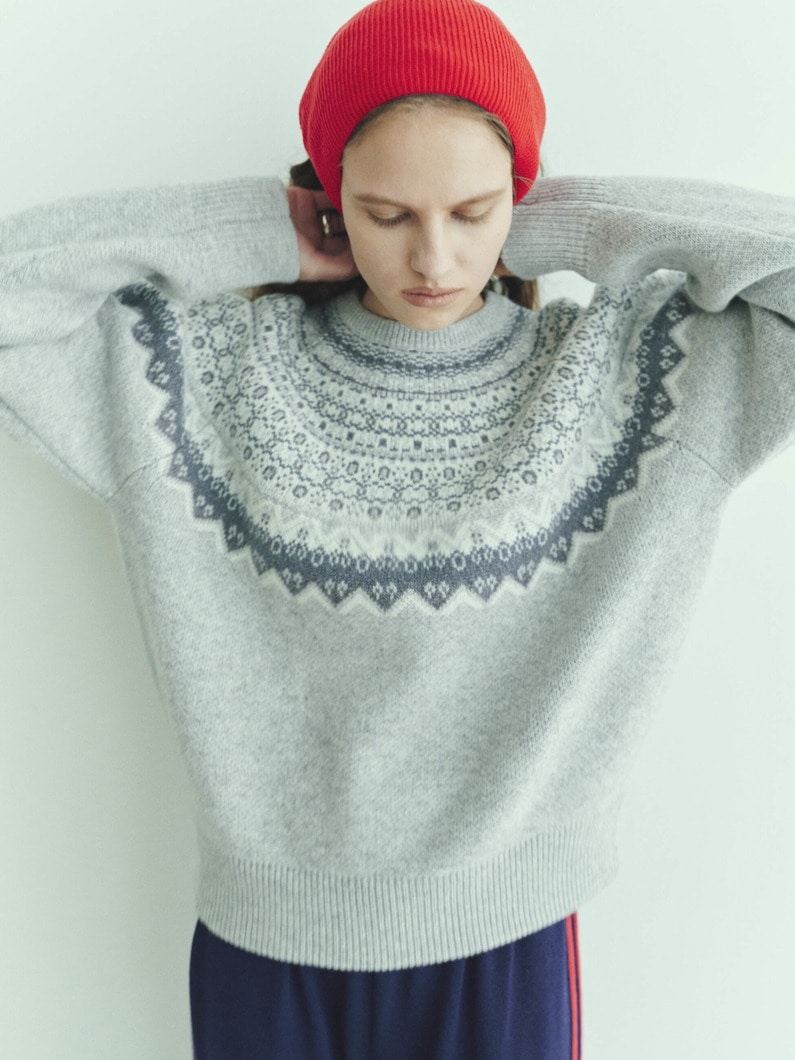 Nordic Knit Pullover (women) 詳細画像 gray