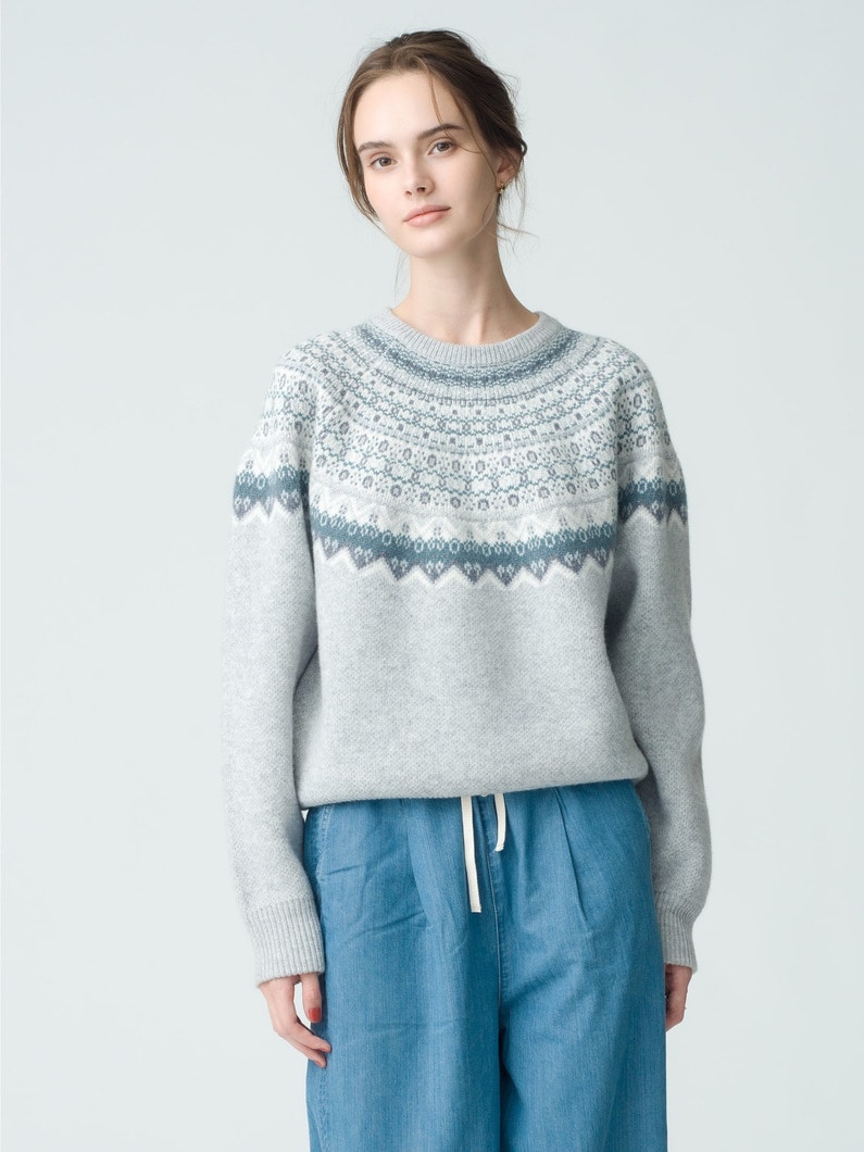 Nordic Knit Pullover (women) 詳細画像 gray 2