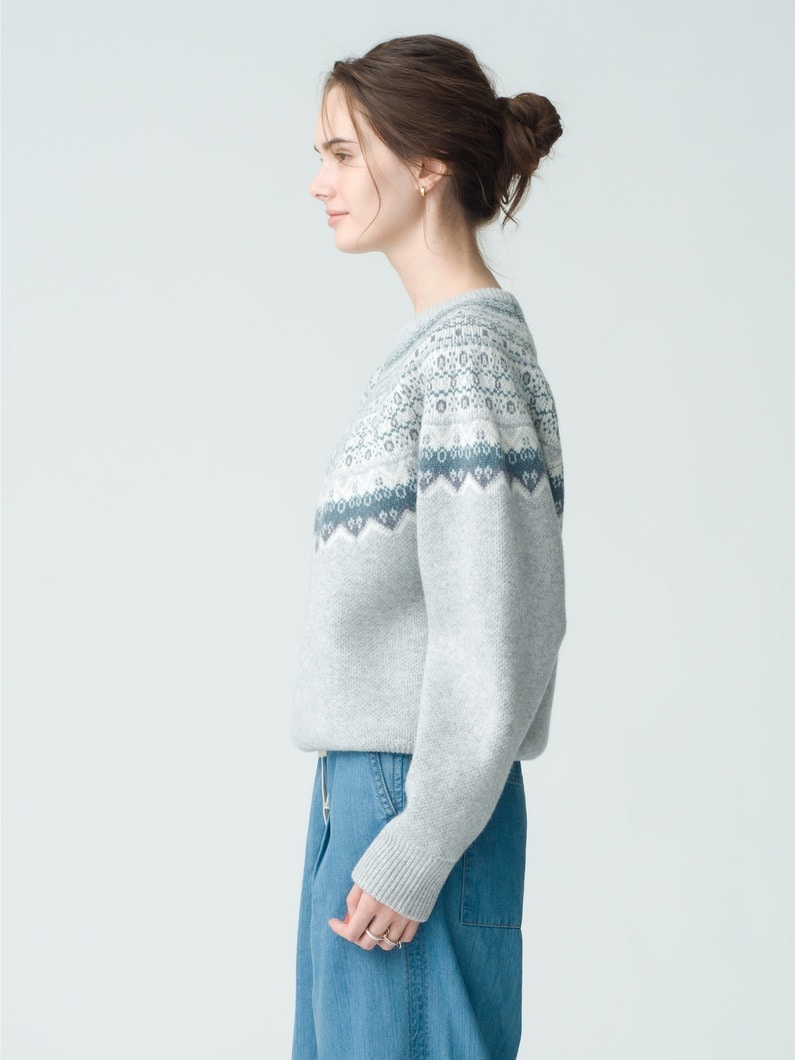 Nordic Knit Pullover (women) 詳細画像 gray 3