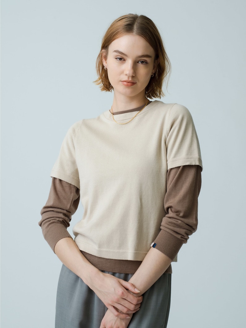 Tina Cotton Cashmere Tee 詳細画像 off white 2