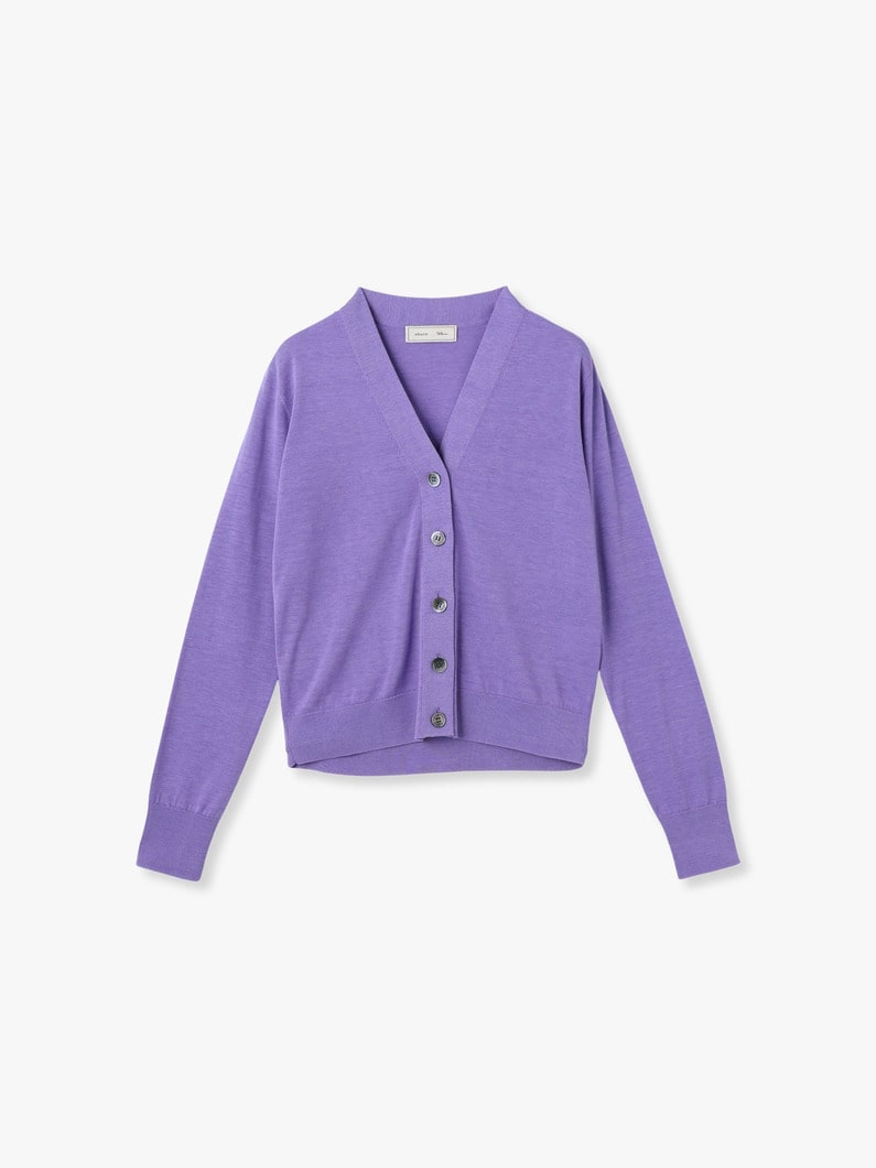 Light Silk Cotton Knit Cardigan 詳細画像 purple