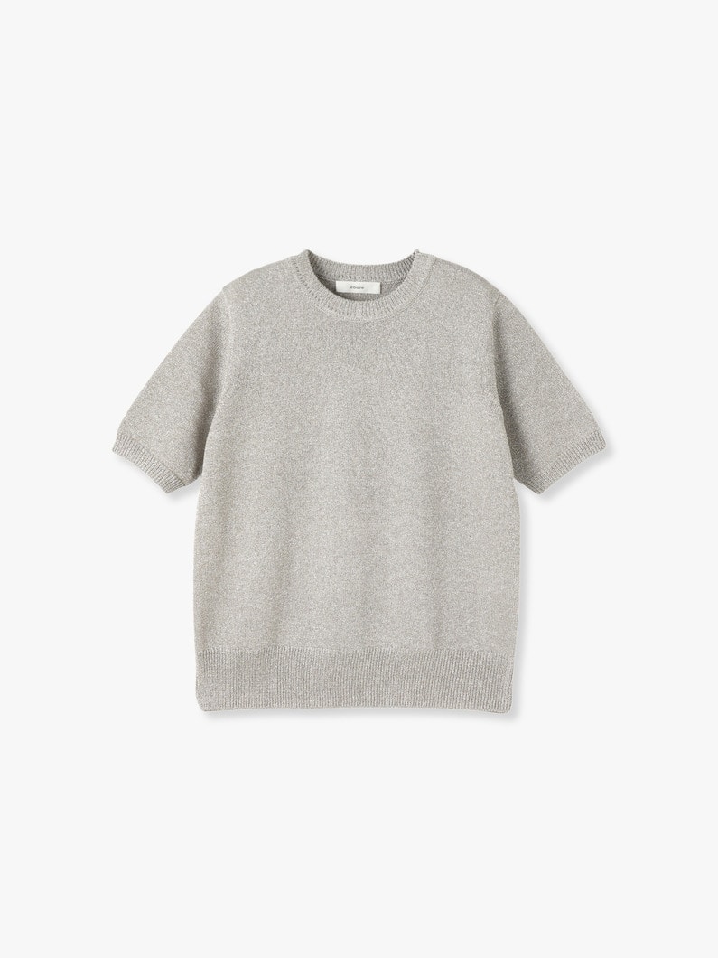 Lame Mix Tweed Knit Top 詳細画像 silver