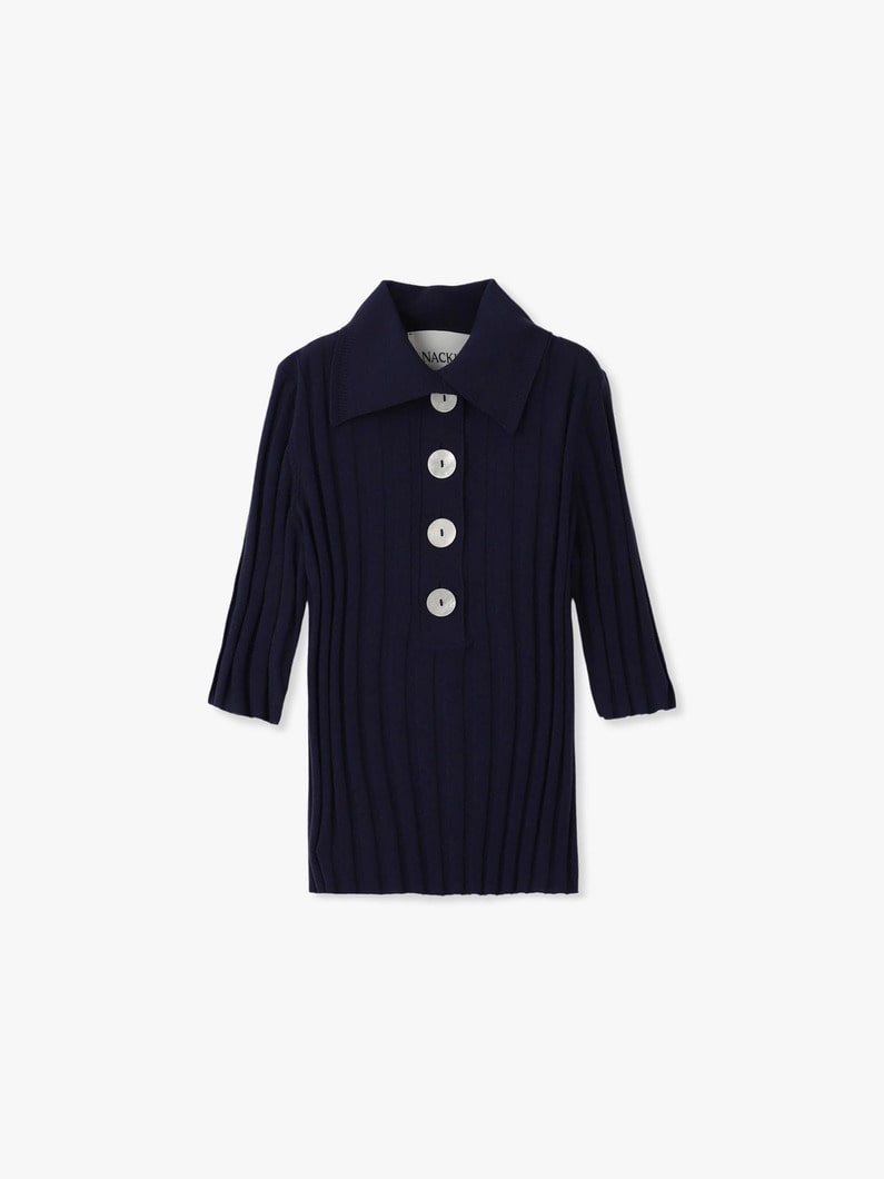 Sugarman Knit Top (white/navy) | ニット 詳細画像 navy 5