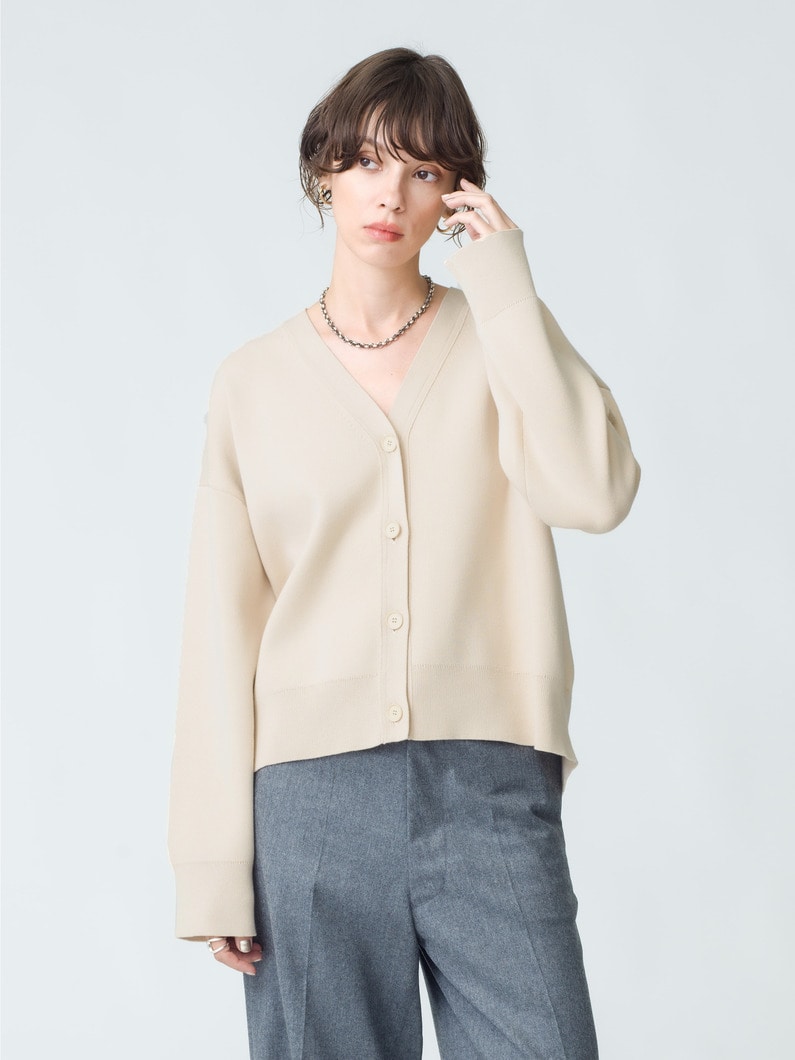 Cotton Smooth V Neck Cardigan | カーディガン 詳細画像 ivory 1