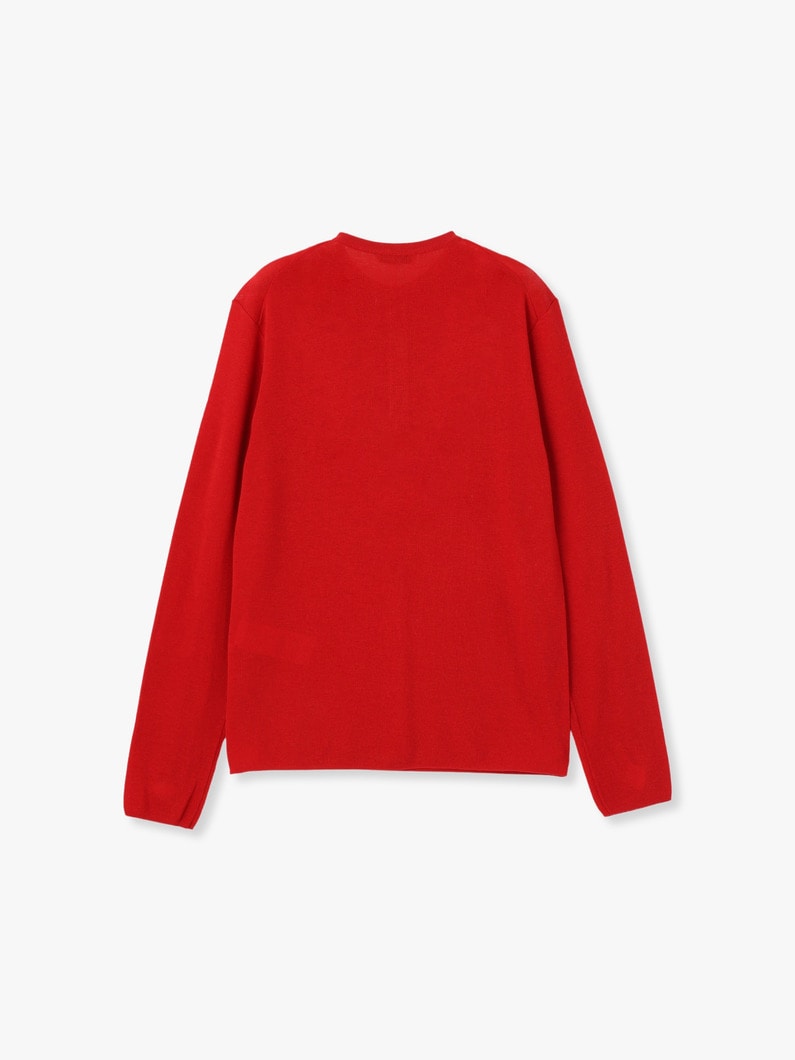 Royal Wool Circular Rib Henry Neck Knit Pullover 詳細画像 red 1