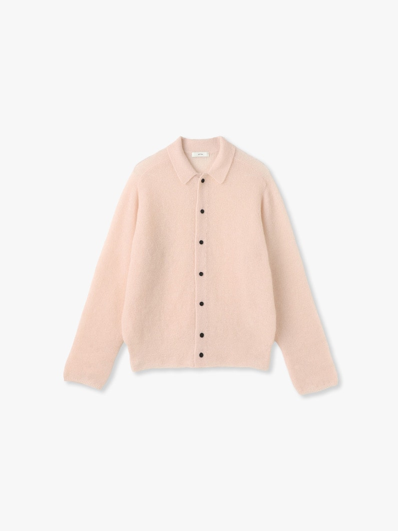 Super Kid Mohair Polo Cardigan 詳細画像 pink 1