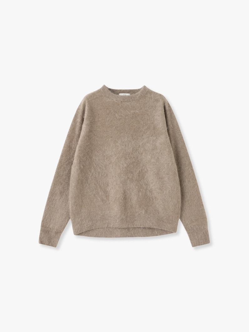 Royal Cashmere Fur Crew Neck Knit Pullover 詳細画像 beige