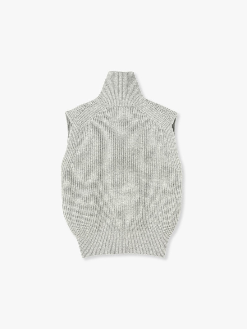 Wool Cashmere Silk Zipped Up Vest 詳細画像 light gray 1