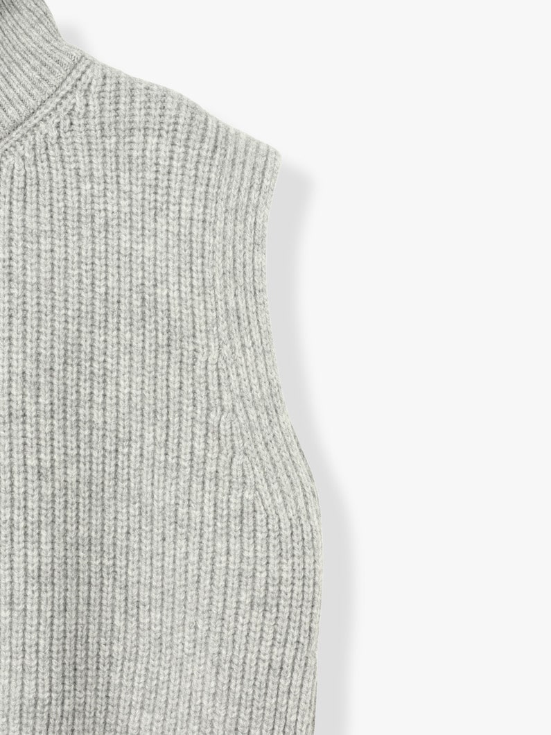 Wool Cashmere Silk Zipped Up Vest 詳細画像 light gray 2