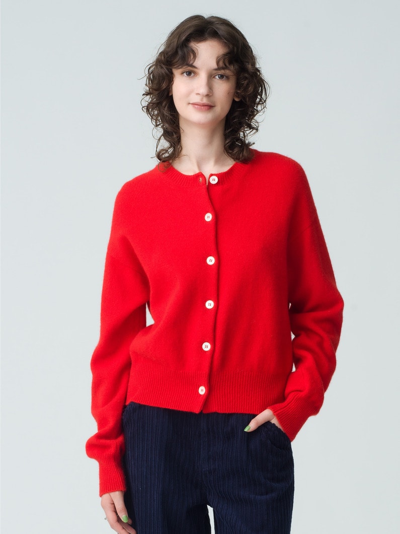 Ada Crew Neck Cardigan | カーディガン 詳細画像 red