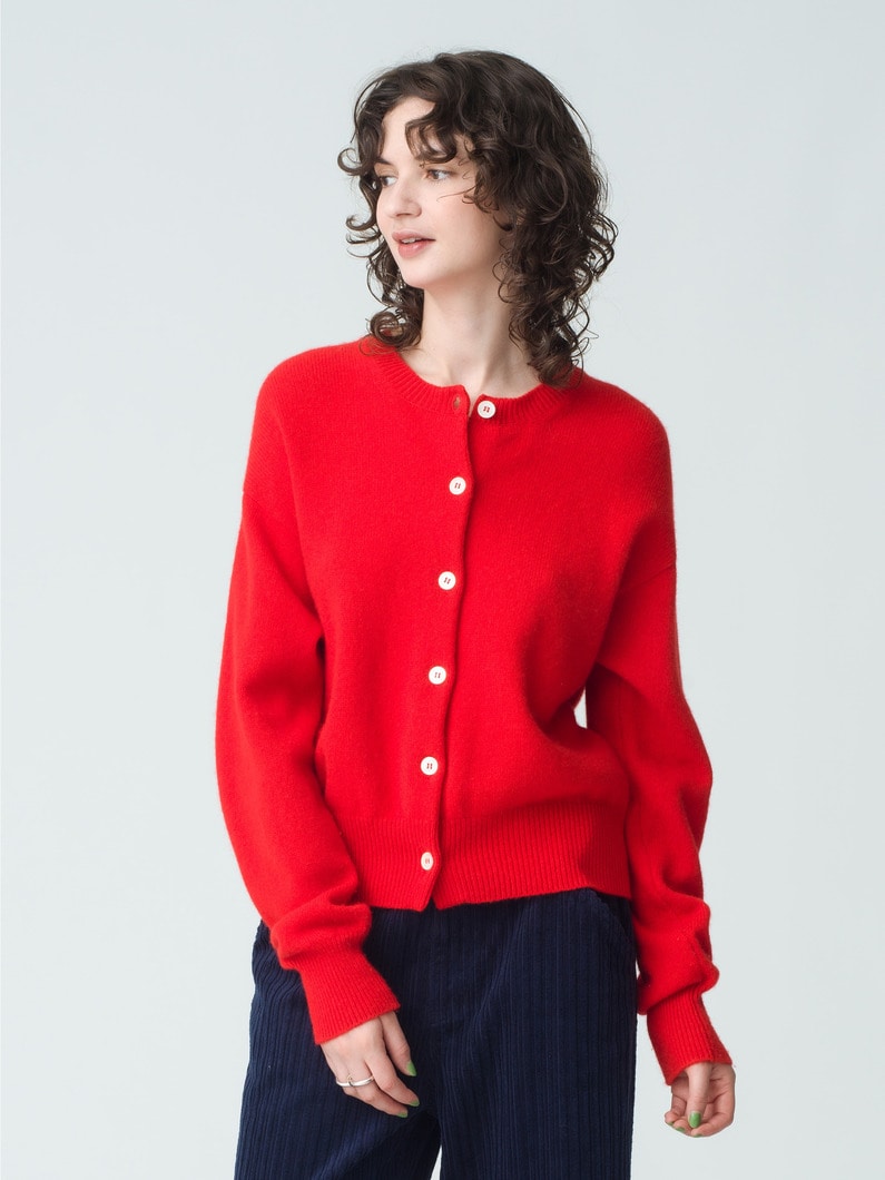 Ada Crew Neck Cardigan | カーディガン 詳細画像 red 2