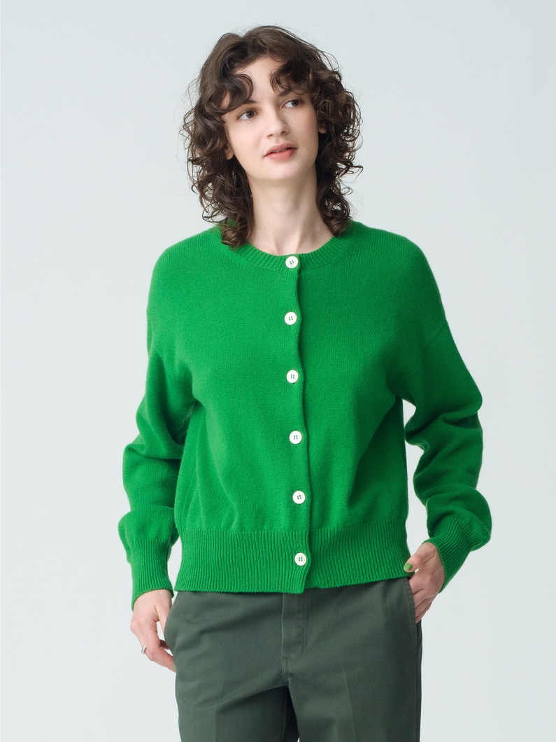 Ada Crew Neck Cardigan | カーディガン 詳細画像 green