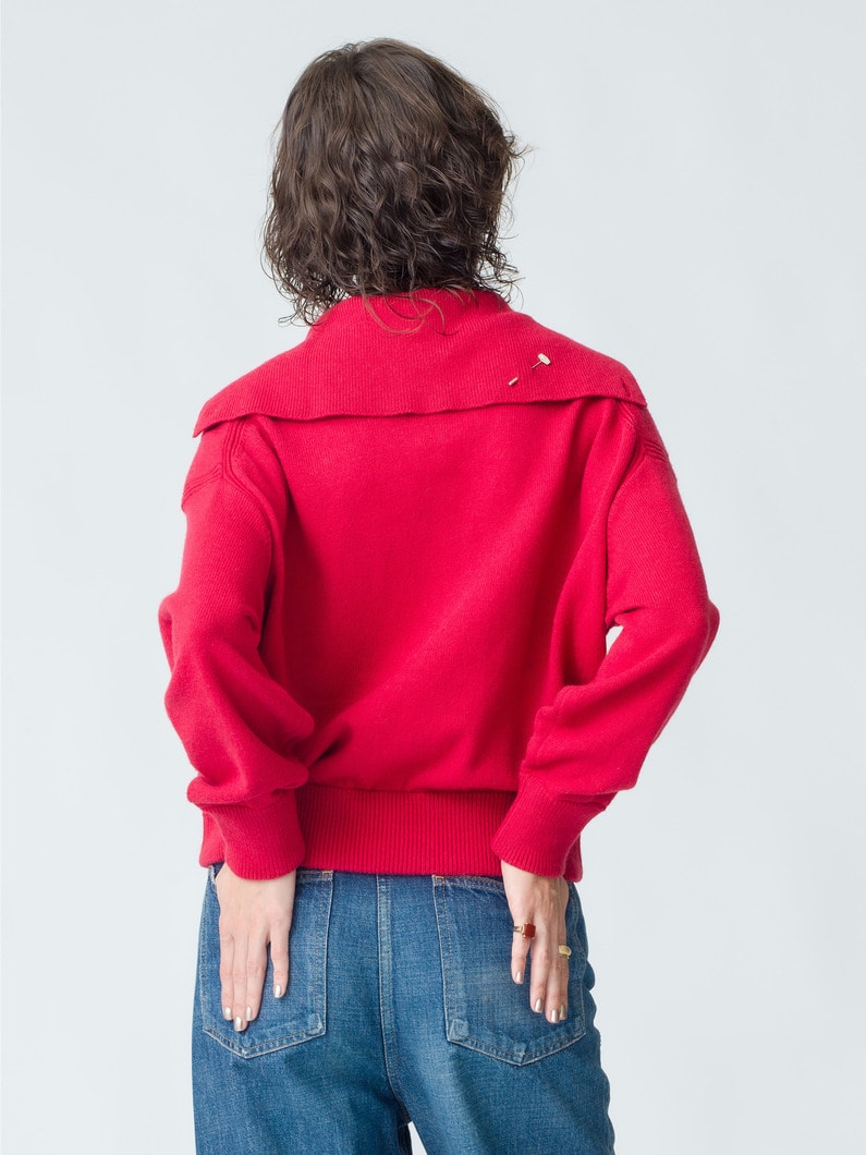 Henly Neck Knit Pullover | ニット 詳細画像 red 2