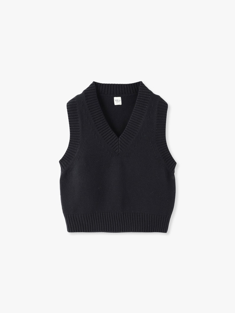 V Neck Knit Vest | ベスト 詳細画像 black 4