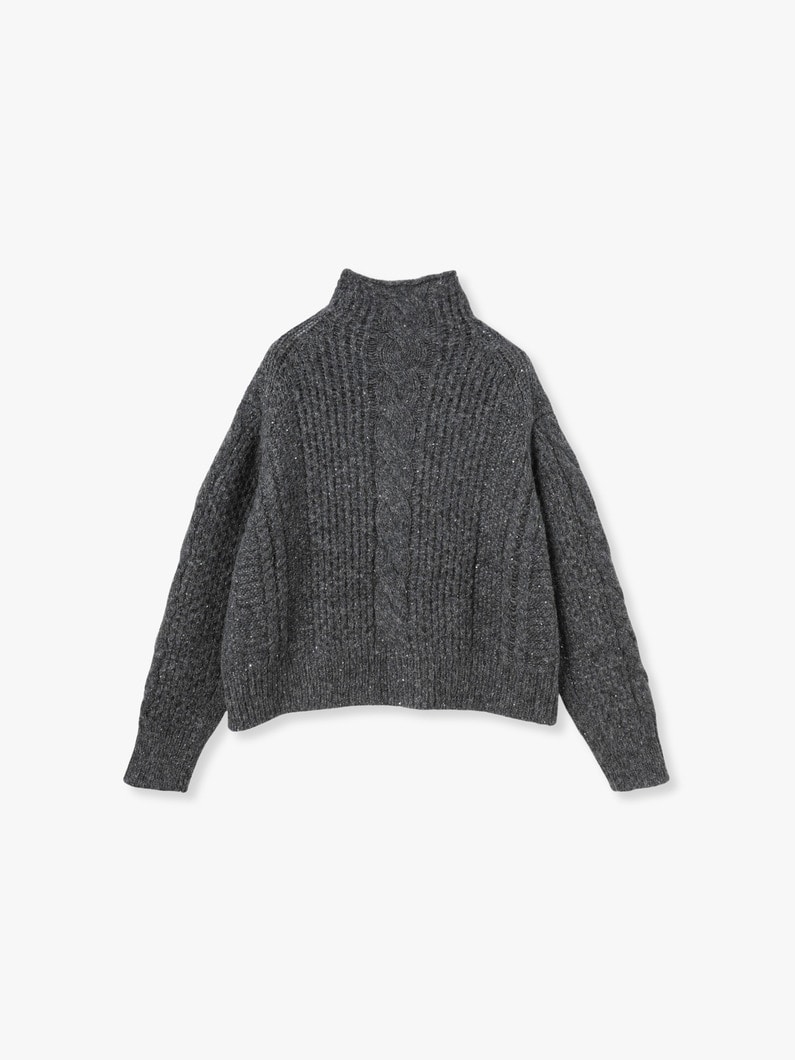 Sequins Alpaca Lilian Knit Pullover (charcoal gray/blue) 詳細画像 blue 1