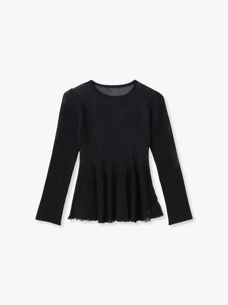 Hypha Lucent Long Sleeve Flare Top 詳細画像 black 1