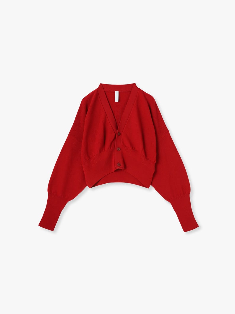 Wool Garter Cropped Cardigan 詳細画像 red 1