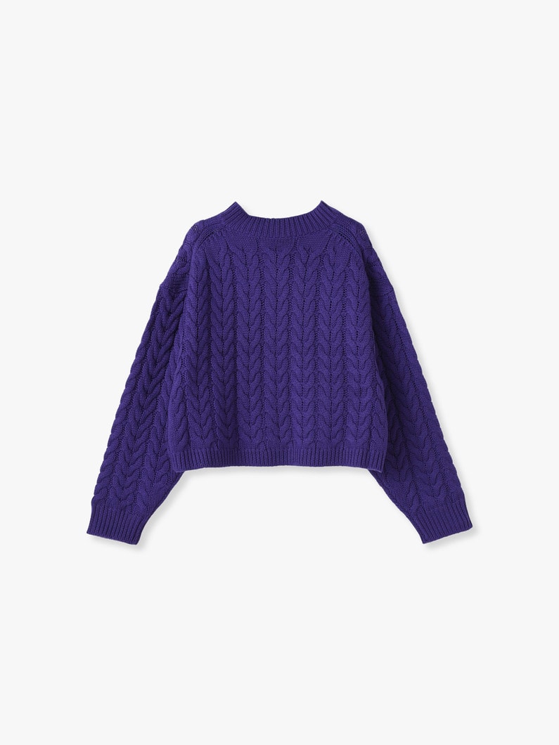 Cable Knit Pullover 詳細画像 purple 1