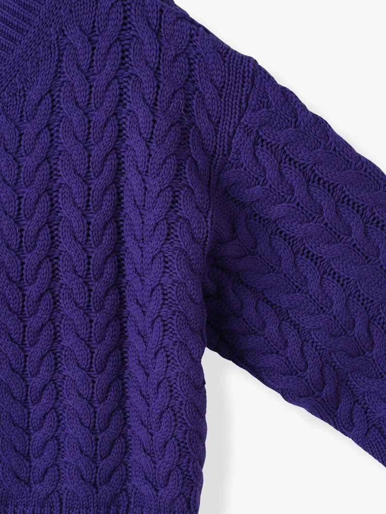 Cable Knit Pullover 詳細画像 purple 2