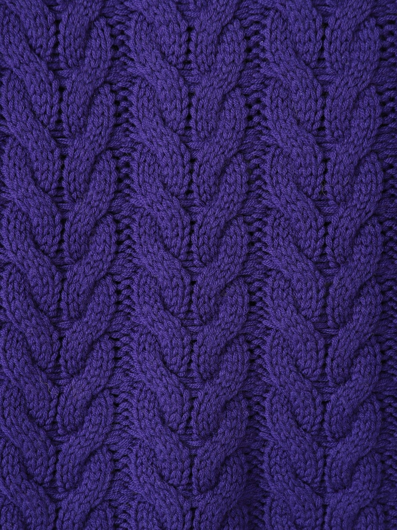 Cable Knit Pullover 詳細画像 purple 3