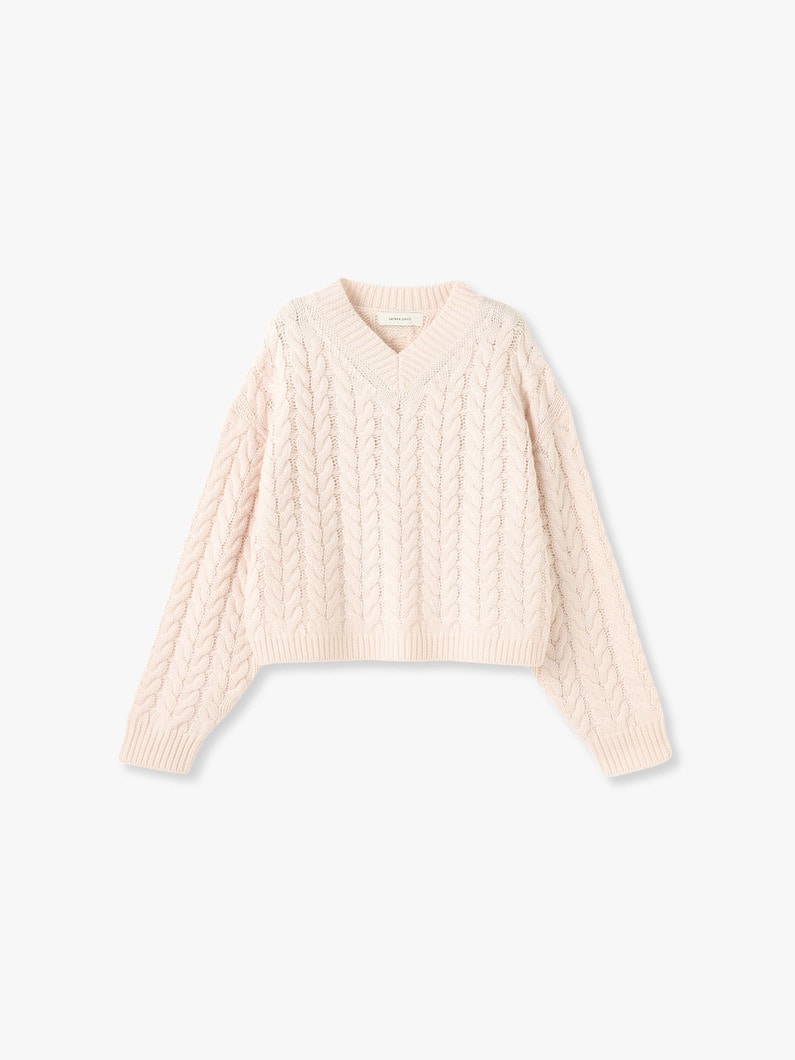 Cable Knit Pullover 詳細画像 light pink 1