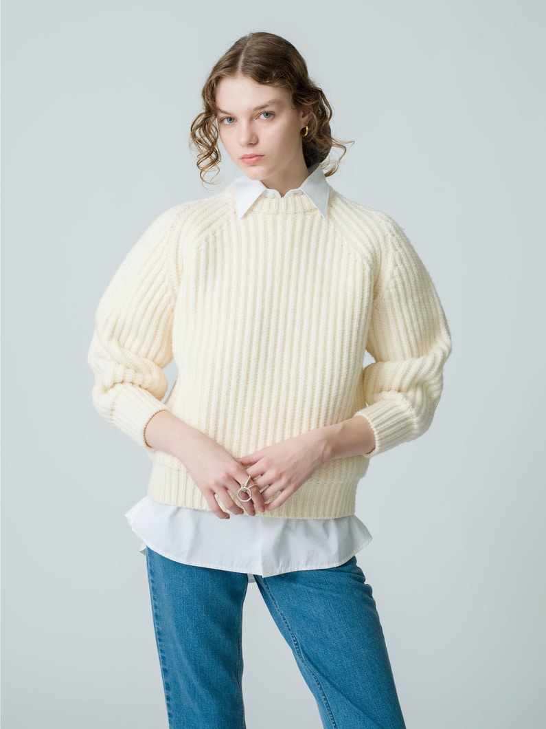 New York Low Gauge Knit Pullover 詳細画像 ivory 1