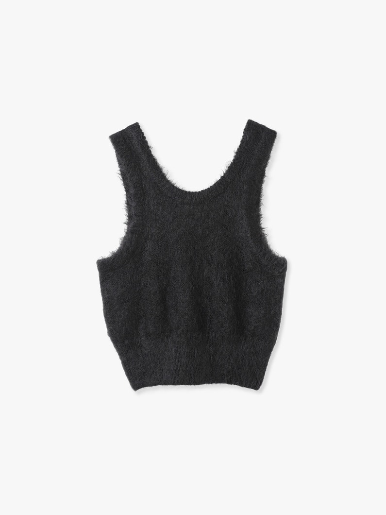 Brushed Super Kid Mohair Knit Tank Top 詳細画像 black 1