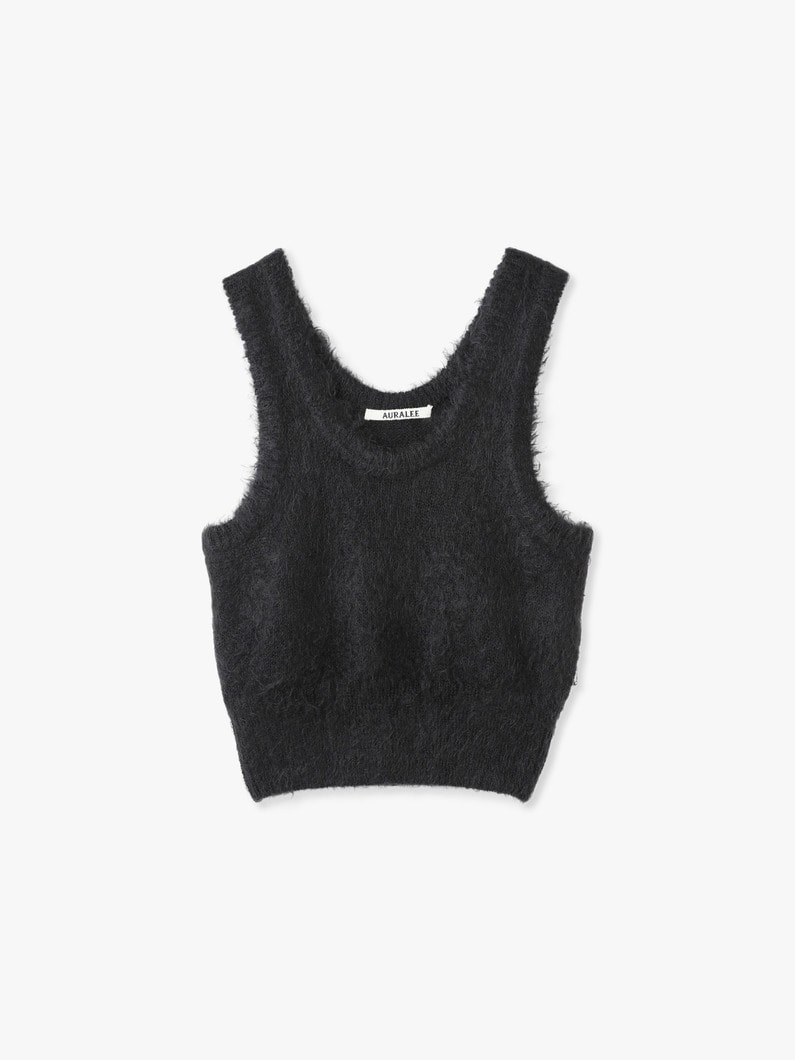 Brushed Super Kid Mohair Knit Tank Top 詳細画像 black 1