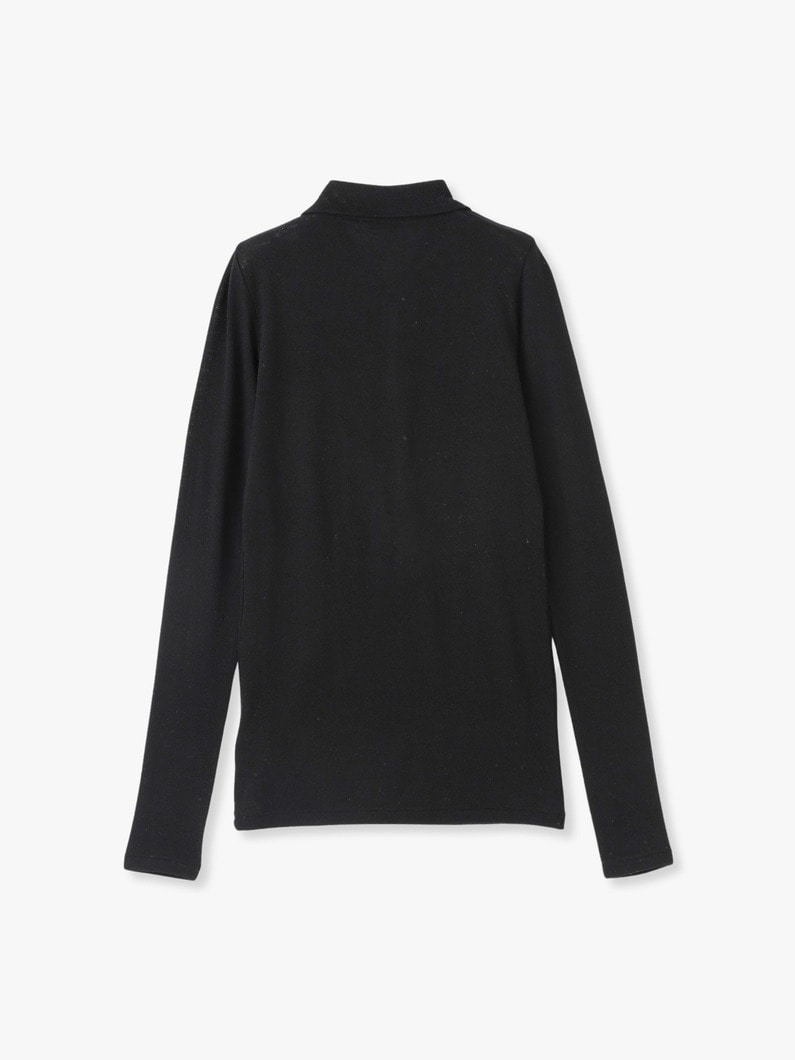 Wool Amunzen Polo Knit Top 詳細画像 black 1