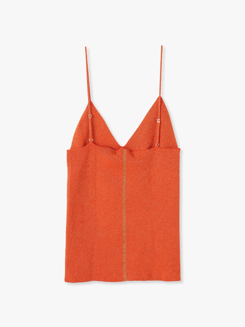 Glitter Ribbed Knit Camisole Top 詳細画像 orange 1