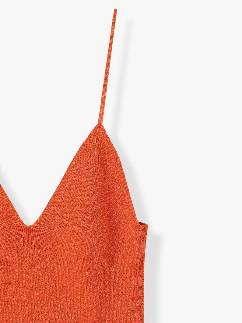 Glitter Ribbed Knit Camisole Top 詳細画像 orange 2