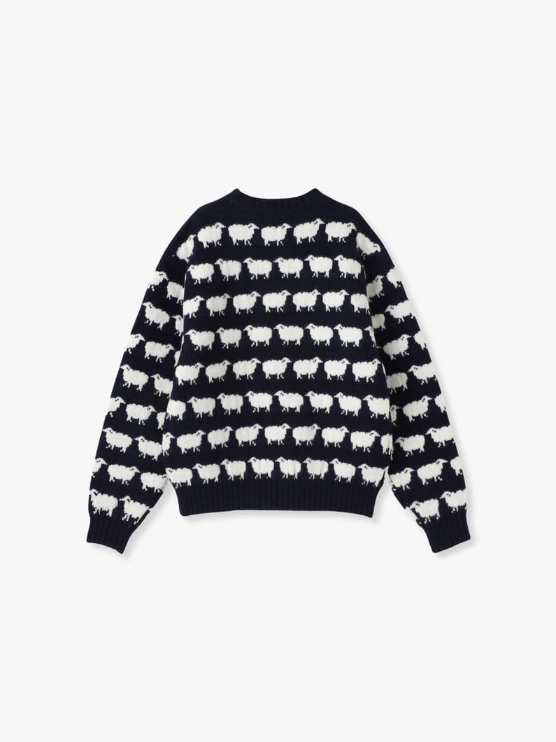 William Sheep Jacquard Knit Pullover 詳細画像 navy 1