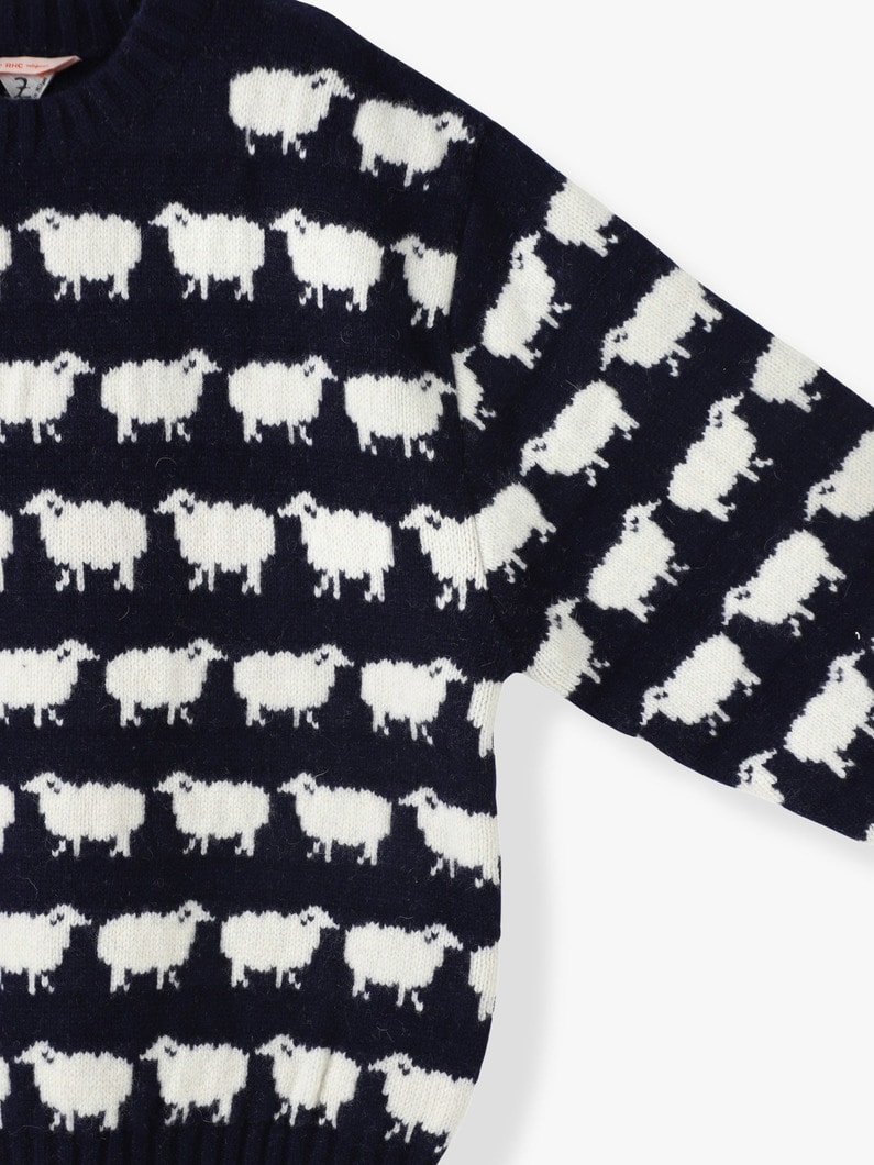 William Sheep Jacquard Knit Pullover 詳細画像 navy 2