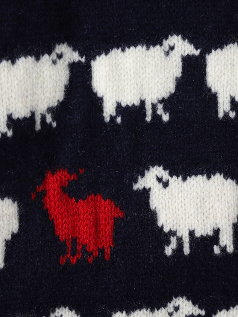 William Sheep Jacquard Knit Pullover 詳細画像 navy 3