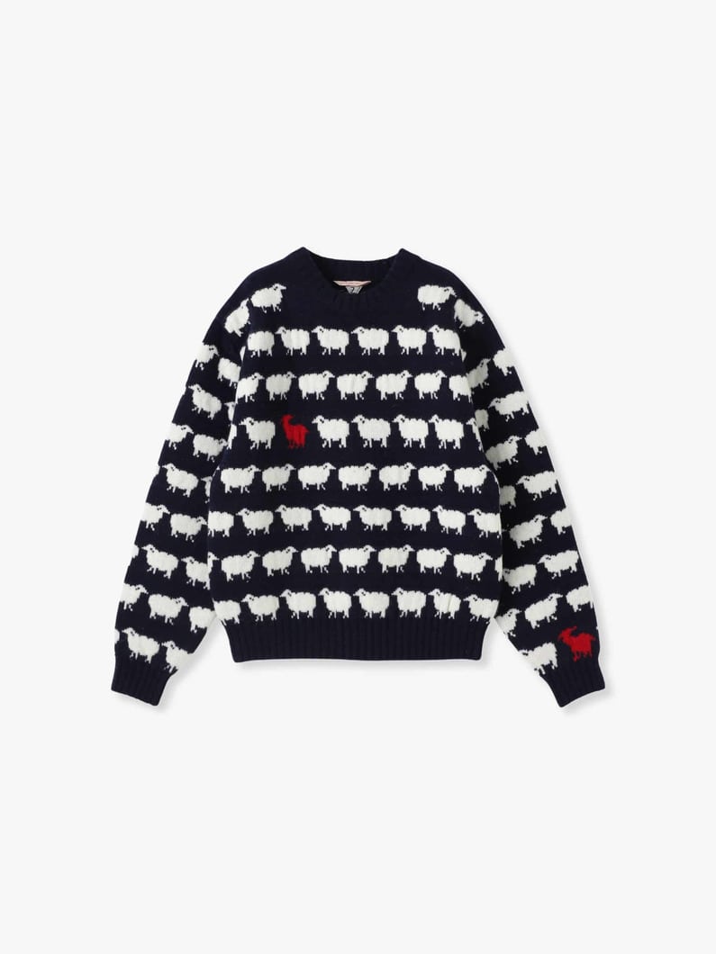 William Sheep Jacquard Knit Pullover 詳細画像 navy 5