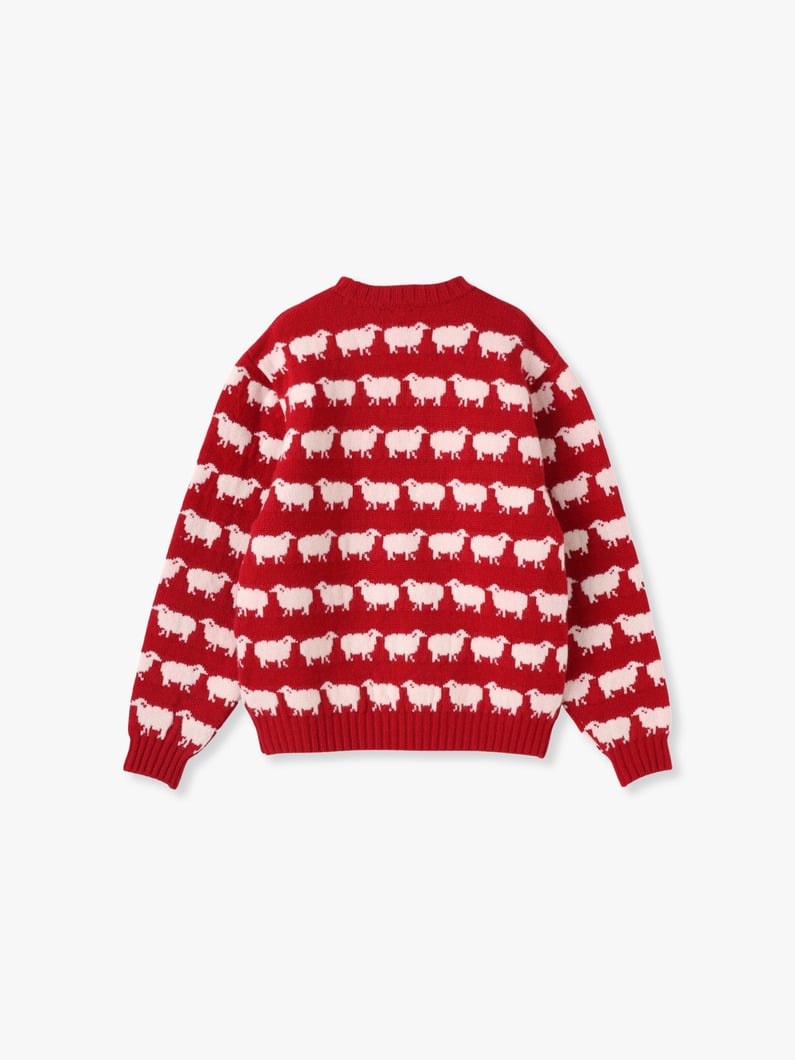 Frances Sheep Jacguard Knit Pullover 詳細画像 red 1