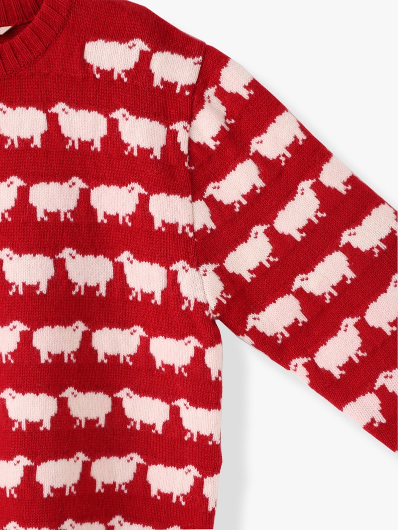 Frances Sheep Jacguard Knit Pullover 詳細画像 red 2