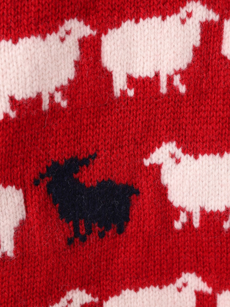 Frances Sheep Jacguard Knit Pullover 詳細画像 red 3