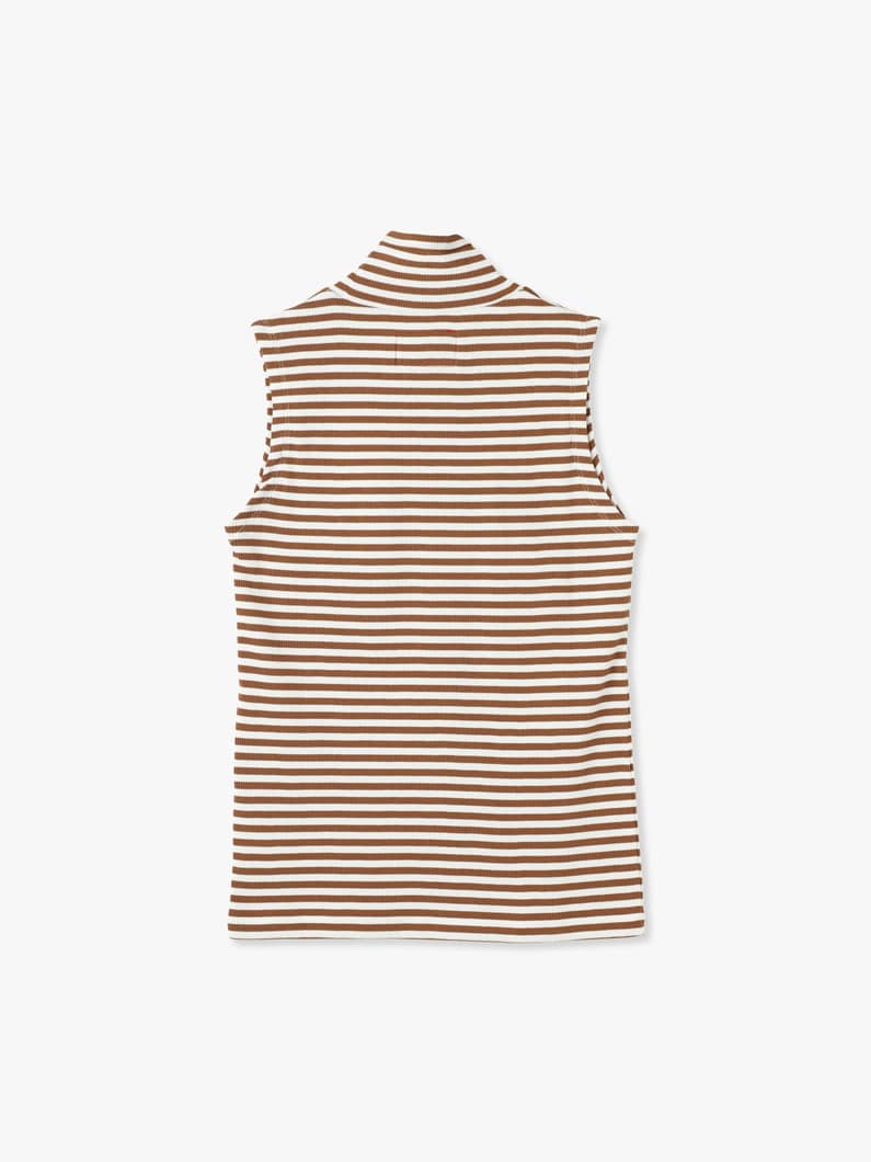 Striped Rib Sleeveless Top 詳細画像 brown 1