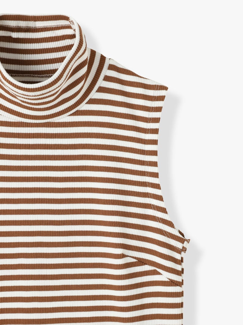 Striped Rib Sleeveless Top 詳細画像 brown 2