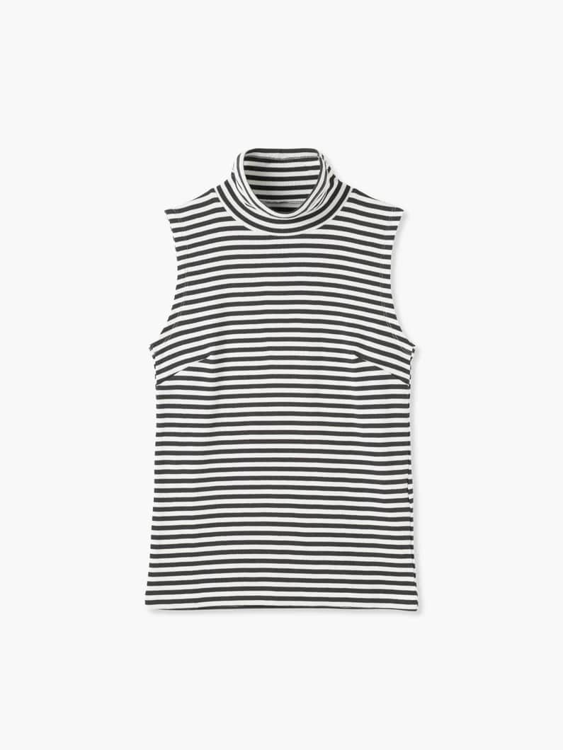 Striped Rib Sleeveless Top 詳細画像 charcoal gray 4