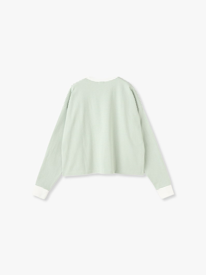 Striped Long Sleeve Big Tee 詳細画像 green 1