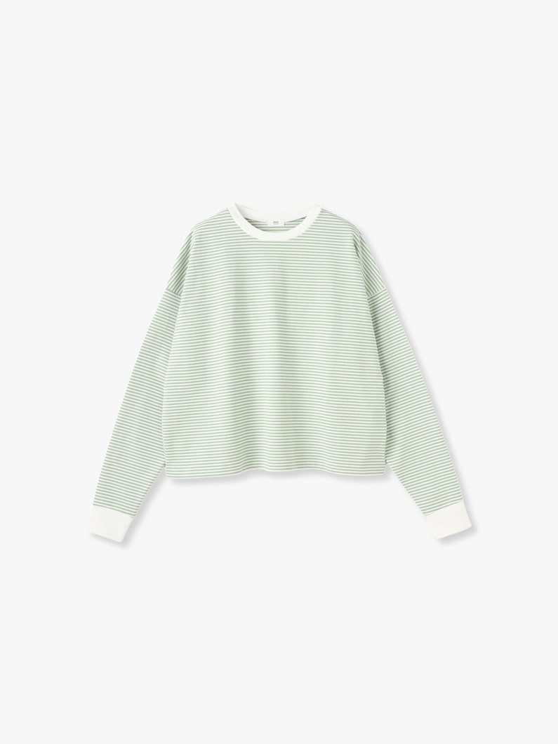 Striped Long Sleeve Big Tee 詳細画像 green 5