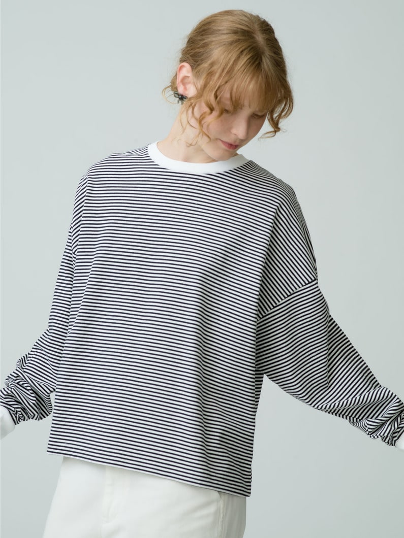 Striped Long Sleeve Big Tee 詳細画像 black 1