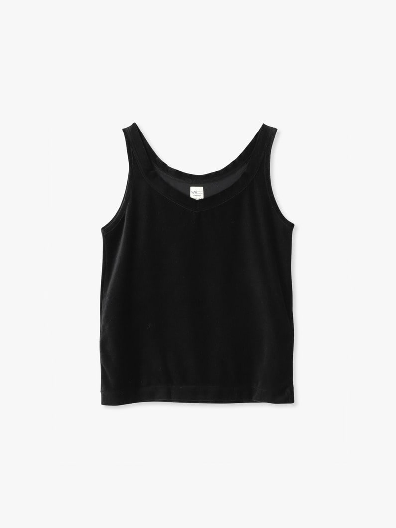 Velour Tank Top 詳細画像 black