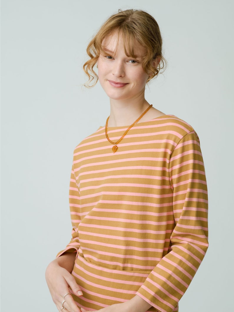 Striped Basque Shirt (brown) 詳細画像 brown 1