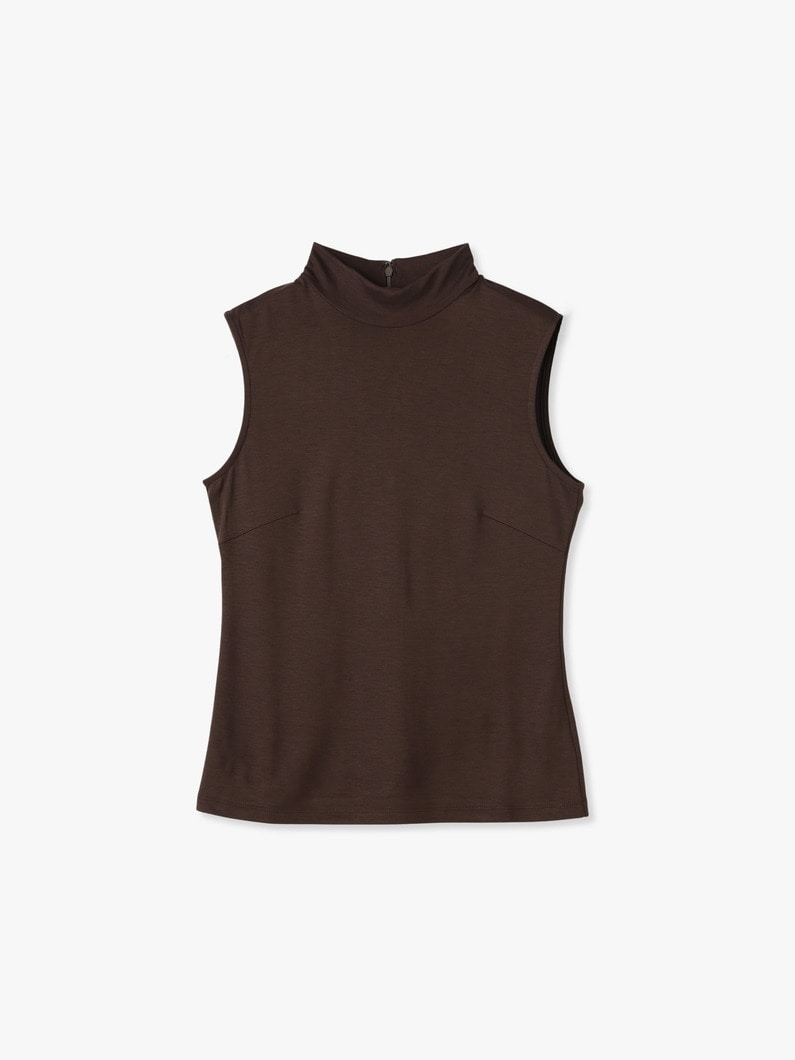 High Neck Sleeveless Top 詳細画像 brown 4