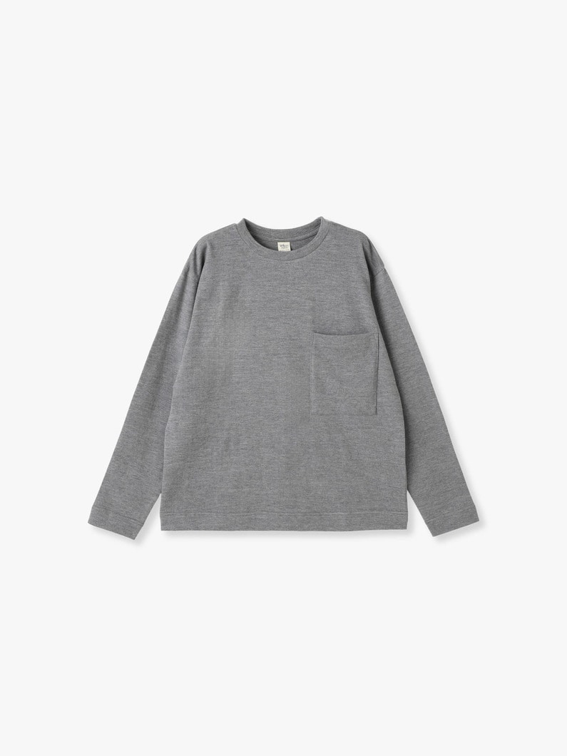 Wool Tubular Long Sleeve Tee 詳細画像 top gray 2